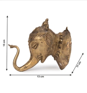 Décoration murale en forme de tête d'éléphant en laiton - Grande taille 6 pouces - Décoration murale pour mariages, fêtes, salon - Product Image 6