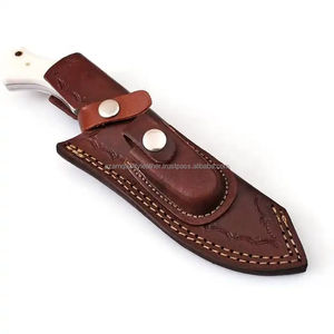 Couteau de chasse Damas fait main personnalisé avec étui en cuir Couteaux de chasse de haute qualité à vendre - Product Image 6