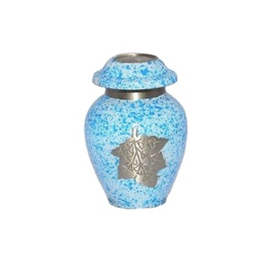 Recuerdo personalizado, urna pequeña de cremación esmaltada, Color azul cielo bajo, fabricante al por mayor, venta directa de fábrica - Product Image 1