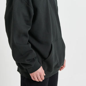 Sudadera con capucha de gran tamaño de algodón francés de alta calidad para hombres, sudaderas con capucha gruesas de lana con hombros caídos lisos en blanco para hombres - Product Image 5