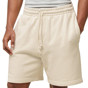 Shorts de jogging mi-longs en molleton uni pour homme, en polyester/coton, avec cordon de serrage, style urbain, écologique et respirant - Product Image 4