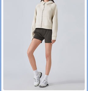 Sweat à capuche de yoga pour femme avec trous pour les pouces, en polaire 320 g/m², ample, décontracté, pour le sport et le fitness - Product Image 5