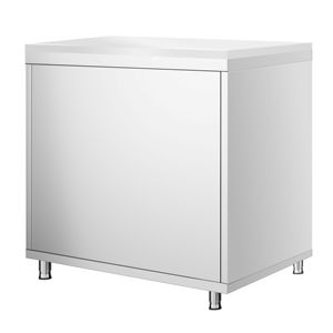 Armoire de sol en acier inoxydable PREMIUM - 800x700mm - avec portes doubles - incl. Planche à découper blanche - Product Image 4