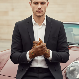 ถุงมือขับรถหนังแบบเต็มนิ้วสำหรับผู้ชาย ระบายอากาศได้ดี ไม่ลื่น ดีไซน์คลาสสิก ใช้ได้ทุกฤดู สำหรับผลิตภัณฑ์แบบยูนิเซ็กซ์ - Product Image 4