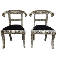 Chaise et table à manger en incrustation d'os de meubles indiens faits à la main de meilleure qualité pour hôtels gymnases chaise de loisirs en incrustation de nacre