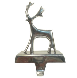 Christmas Decor Reindeer Silver Polish Metal <b>Stocking</b> <b>Holder</b> For Christmas Home Party Decorative - Product Image 1
