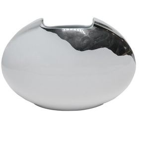 Vase en métal, décoration verticale, style classique, ensemble de 2 vases, design moderne, aluminium nickelé, vase à fleurs artisanal - Product Image 2