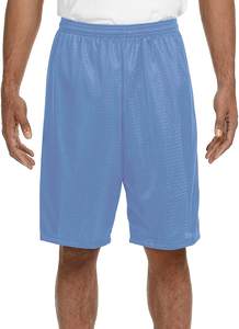 Pantalones cortos deportivos informales de cintura media para hombre, pantalones cortos transpirables de malla de entrenamiento de baloncesto con patrón sólido, pantalones cortos de baloncesto teñidos lisos - Product Image 6