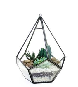 Terrarium แก้ว & โลหะสำหรับห้องนั่งเล่นตกแต่งห้องรับประทานอาหารกระจกพร้อมกรอบโลหะสีทองของตกแต่งเทอราเรียม - Product Image 4