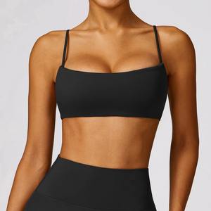 Custom Wholesale <b>Women</b> Strapless Backless Sports Bra <b>Tight</b> Fit Quick Dry Fitness Yoga Gym Running Bra Breathable Bra - Product Image 3
