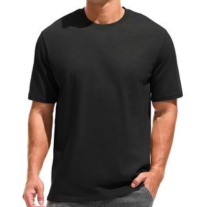 Nouveau design T-shirt décontracté à manches courtes pour hommes 100% coton col rond couleur unie coupe régulière Bangladesh respirant Anti-rides - Product Image 1