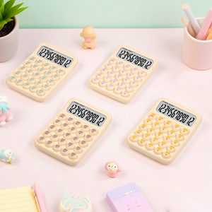 Botones mecánicos ABS coloridos redondos silenciosos cómodos de 12 bits, <span class=keywords><strong>calculadora</strong></span> de oficina de negocios de escritorio, bonita para niñas - Product Image 2