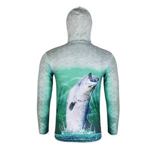 Sublimación de los hombres Sudadera CON CAPUCHA DE PESCA Protección solar hombres Sudadera con capucha al aire libre Proveedor al por mayor Hombres Sudadera con capucha de pesca con logotipo personalizado - Product Image 2