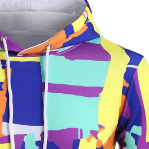 Sublimation Impression Numérique Sublimée 100% Polyester Tissu Polaire Streetwear Logo Personnalisable Sweats à Capuche pour Hommes - Product Image 2