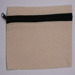 Sac à fermeture éclair en toile de coton naturel recyclé écologique, logo personnalisé imprimé, doux, élégant, facile à transporter, fermeture éclair dorée - Product Image 2