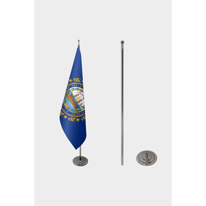 Drapeau d'intérieur personnalisé du New Hampshire avec mât en aluminium, imprimé numériquement en polyester et soie, logo personnalisé pour affichage automobile - Product Image 2