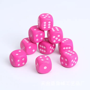 Plateau à dés en bois massif avec vin arrondi Mahjong dés en bois Points de couleur jeu imprimé boîte à dés - Product Image 2