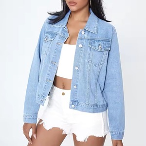 Chaquetas de mezclilla informales con estilo para mujer hechas a medida, ajuste Vintage suelto con decoración de botones para otoño - Product Image 3