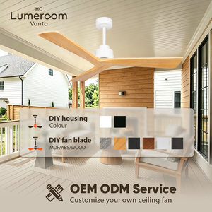 USA In Stock Modern 52 Inch <b>Ceiling</b> <b>Fan</b> No Light Solid Wood Blades Quiet DC Motor <b>Remote</b> <b>Control</b> for Living Room - Product Image 3
