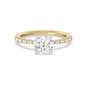แหวนเพชรทรงกลมแบบคลาสสิก เพชรเลี้ยงในห้องปฏิบัติการ ตัวเรือนทองคำแท้ 14K  แบบสี่กรงเล็บ  ระดับความสะอาด F-VS2  พร้อมใบรับรอง - Product Image 3