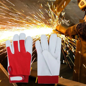 Guantes de soldadura de cuero, herramienta de Color aleatorio, guante protector resistente al desgaste, suministros para soldador, guantes cómodos de trabajo seguros en el lugar de trabajo - Product Image 6