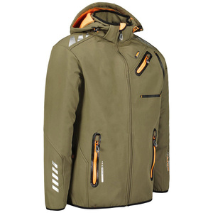 Venta al por mayor Atlético Fit poliéster Softshell cremallera chaqueta para hombres nueva a prueba de viento al aire libre chaqueta de ajuste moderno con logotipo personalizado - Product Image 3