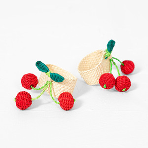 ผู้ถือแหวนผ้าเช็ดปากหญ้าทะเลเชอร์รี่ด้วยมือสไตล์โบโฮชนบทปรับแต่งขนาดได้หลากหลายสีแฮนด์เมดเวียดนาม - Product Image 1