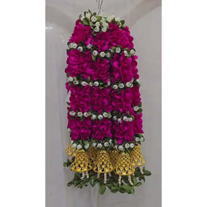 พวงดอกไม้ประดิษฐ์พร้อมกระดิ่งทอง AFF-Garland-7.2 ราคา 780 รูปี/10 ชิ้น {มีสีให้เลือกหลากหลาย} - Product Image 1