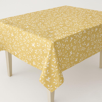 Nappe en toile de coton tissée à motifs floraux verts |   Housse de table personnalisable brodée, durable et imperméable pour 6 à 8 personnes |