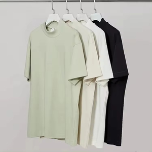 100% coton uni blanc Vintage goutte épaule surdimensionné T-shirts poids lourd T-shirts Logo personnalisé hommes surdimensionné T-shirt pour hommes - Product Image 1