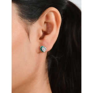 Boucles d'oreilles mode coeur vert pour femme - Product Image 3