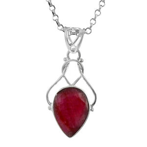 Pierre précieuse rubis naturel en argent sterling 925 en forme de goutte d'eau cadeau de noël pendentif nouveauté en gros bijoux personnalisés - Product Image 2