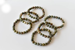 Hot Selling Green Color Ocean Jasper Hand Polished 8mm Round Natural <b>Crystal</b> Beaded Healing <b>Bracelet</b> for Meditation Jewelry - Product Image 2
