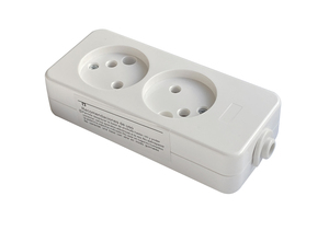 Presa multipla bianca 2200W 2 prese senza fili 250V 10A (F-Bright 1002402) - Product Image 1