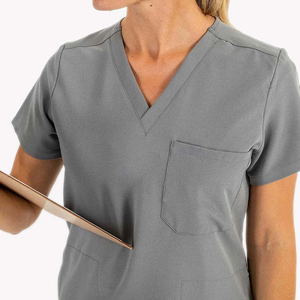 Ensembles d'uniformes à double point avec col montant renforcé et manches courtes pour une utilisation quotidienne à l'hôpital - Product Image 3