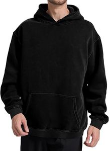 Sudaderas con Capucha Casuales de Invierno para Hombre, Lavado Ácido, Color Sólido, Bordadas, 100% Algodón, Felpa, Corte Regular, Alta Calidad - Product Image 5