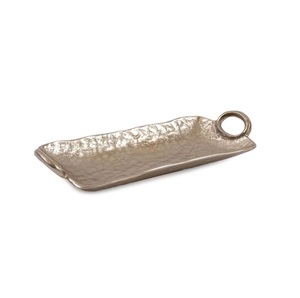 Plateau de service en aluminium en métal poli durable avec surface brillante facile à nettoyer et idéal pour servir des aliments élégants à la maison - Product Image 6