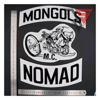 Écussons de motard MONGOLS NOMAD MC, lot de 11 pièces, en toile écologique à coudre, personnalisables, brodés, réfléchissants, motifs Cœur et Fleur