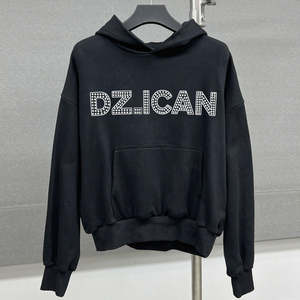 ผู้ผลิตเสื้อฮู้ดดี้ผู้ชายแบบซิป ผ้าฝ้ายออร์แกนิค 100% สำหรับฤดูหนาว สีดำ ผ้าเฟรนช์เทอร์รี่หนา ระบายอากาศได้ดี สีพื้น - Product Image 3