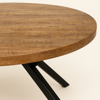 Table à manger ovale pliante en bois massif faite à la main |   Design Industriel Antique |   Plusieurs tailles et couleurs pour appartement, maison, restaurant