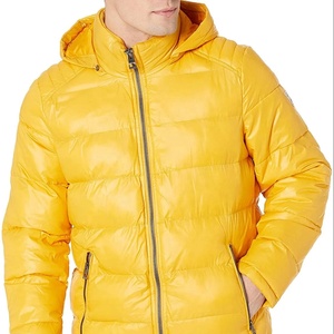 Veste bouffante de haute qualité hommes rue porte veste de mode avec capuche à l'intérieur de la fourrure poids léger eau application matériaux hommes - Product Image 1