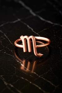 Anillo de Plata 925 con Baño de Oro Rosa de 14k, Signo del Zodiaco Escorpio, Ajustable, Minimalista, Joyería Religiosa - Product Image 5