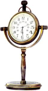 Horloge de table nautique en laiton faite à la main technique exclusive de fonte de métal de finition polonaise personnalisée à vendre - Product Image 5