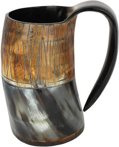 Mug à boire viking en corne de buffle de haute qualité, artisanal en Inde, technique d'agate polie, imperméable, style animal, artisanat naturel - Product Image 6
