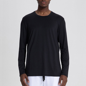 Logo personnalisé T-shirt de sport à manches longues pour hommes-Motif de lettres Séchage rapide et respirant pour le fitness, la course et les aventures en plein air - Product Image 1