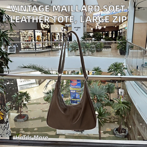 Sac fourre-tout vintage Maillard 2026 pour femme en cuir PU grande capacité avec fermeture éclair et bandoulière unique toutes saisons été 47 - Product Image 2