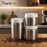 Cadeaux de football, contenants de cuisine, boîtes scellées en acier inoxydable pour grains de café, contenants alimentaires, contenants à café sous vide