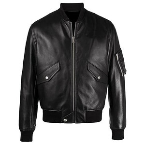 Chaqueta Bomber de Cuero Clásica, Moderna, Cómoda y Elegante, Chaqueta Bomber de Cuero Cálida, Suave y Moderna para el Día a Día - Product Image 1