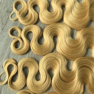 LINU Blonde Virgin Vietnamese Human Hair Extensions Wave Bundle with for Lace Base 250% Density Long Length 300gr for Women - Product Image 6