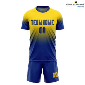Uniforme de Fútbol Personalizado con Sublimación Dorada, Diseño Moderno, Impresión de Logotipo Personalizado, Pantalones Cortos Transpirables de Secado Rápido, Unisex - Product Image 3